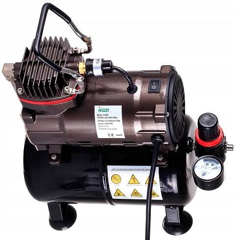 Kompresor pro aerograf s lahví 3L Redukční kompresor Bezolejový filtr 23 l/m za 2036.00CZK - Allegro