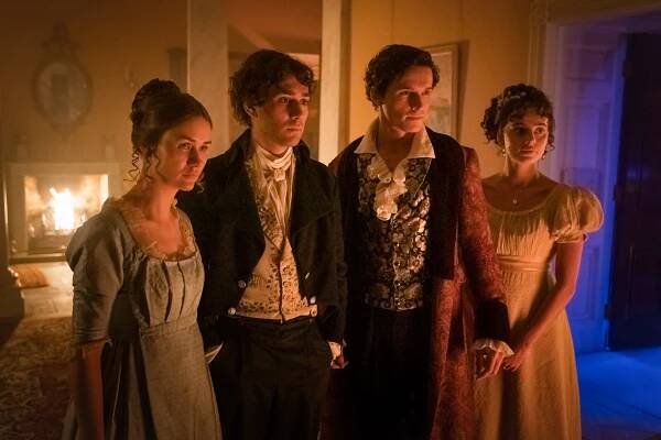 Lili Miller, Maxim Baldry, Jacob Collins-Levy, Nadia Parkes - Pán času - The Haunting of Villa Diodati - Z filmu