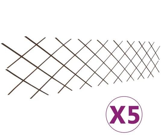 Roztahovací proutěný plot 180 x 60 cm, hnědý - sada 5 panelů