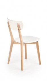 Jídelní židle Buggi, Bílá + Natural