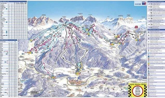 Mapa sjezdovek Kronplatz