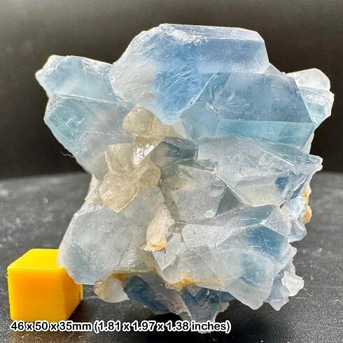 Grade a celestine with calcite specimen – genuine crystal, darai laman, afghanistan + coa