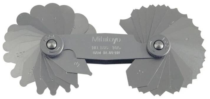 Rádiusové šablony metrické R 1 - 7 mm, Mitutoyo