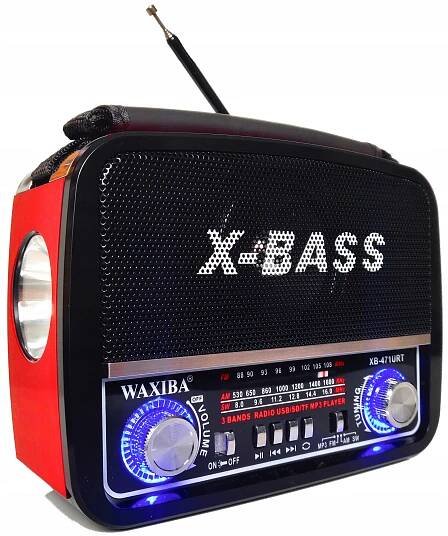 Verk 27543 Přenosné analogové rádio FM/M/SD, USB, AUX, SD, MP3, červené