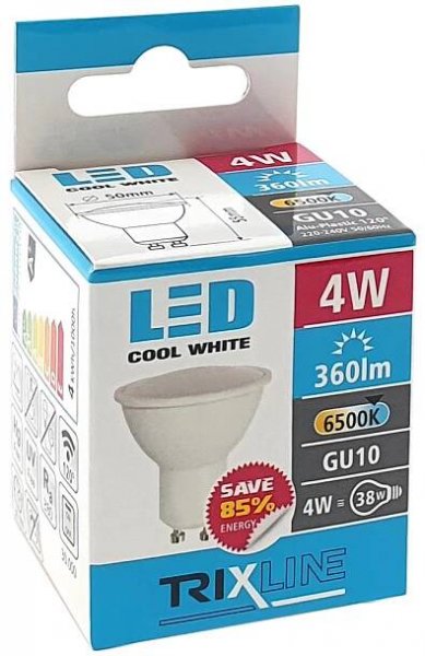 LED žiarovka Trixline 4W GU10 denná biela