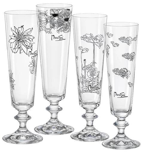 Sklenice na šumivé víno by Mucha 205 ml | Crystalex
