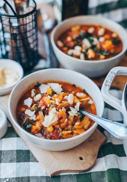 Swiss chard minestrone with white beans