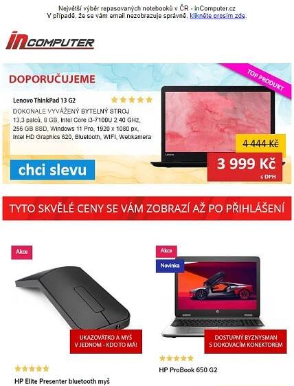Už jste to viděli? Slevy až 44 % a navíc k nákupu notebooku druhý ZDARMA! - inComputer.cz - obchodní sdělení