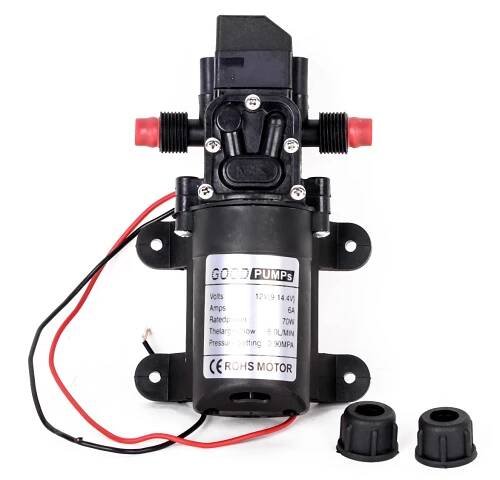 Čerpadlo 12V 70W 130psi 6l/min Vysokotlaké malé kvalitní membránové vodní bezpečné samonasávací 165*100*62mm Mayitr - Autobaterky