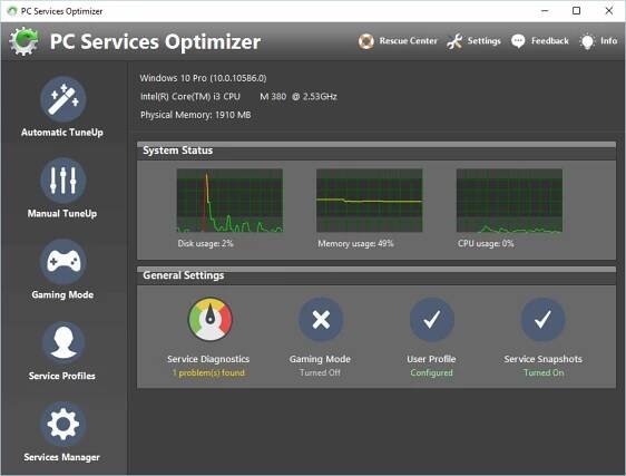 PC Services Optimizer Pro Screenshot