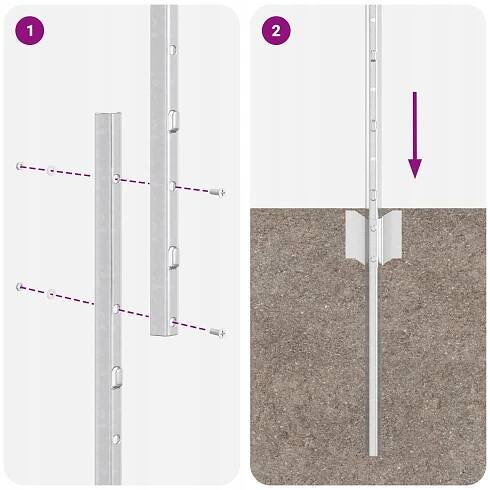 Sloupy na ploty 44 ks U-kanál Stříbrná 200 cm Ocel Stříbrná 3335960 za 3146.00CZK - Allegro