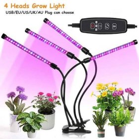 Full Spectrum LED Phytolamp s USB Timer Stolní lampa pro pěstování rostlin Zelenina Květiny Sazenice 10W 20W 30W 40W