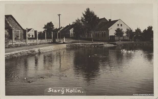 Pohlednice: nádrž Vana – Starý Kolín