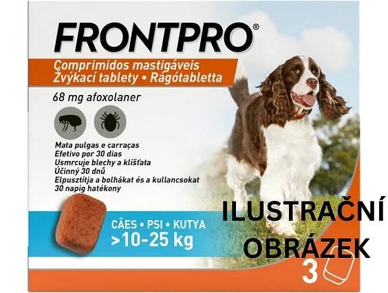 Frontpro 10 - 25 kg 68 mg 3 žvýkací tablety