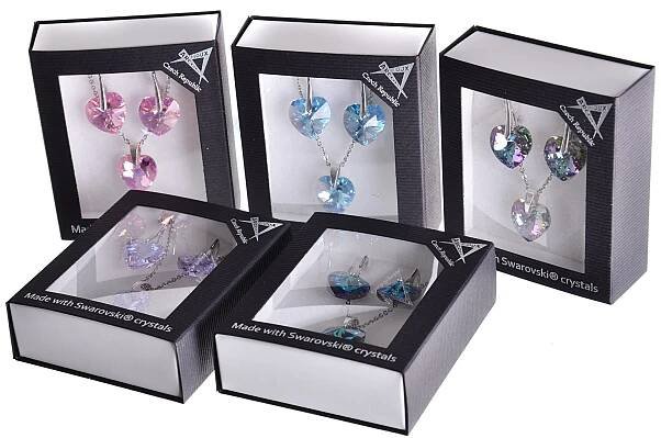 Souprava Swarovski Elements srdíčka