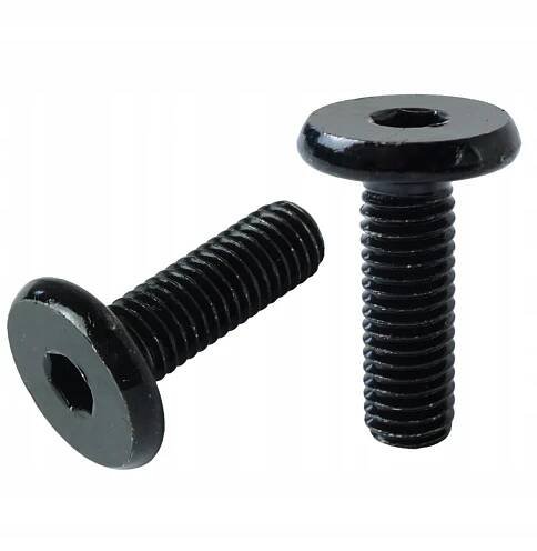 10 x šroub M8 x 25 mm, plochá hlava na imbus, nábytkový šroub, metrický, černý