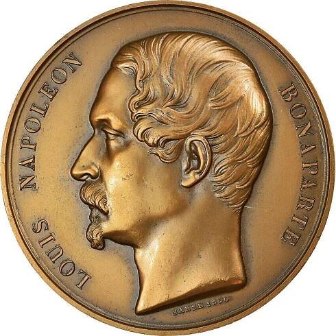 France Medal Louis Napoléon Bonaparte Président 50mm bronze UNC čŠU005