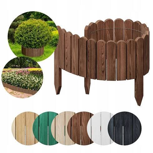 ZAHRADNÍ PLOT Palisáda Rollborder Obrubník Floranica - 100 x 20 cm Hnědá
