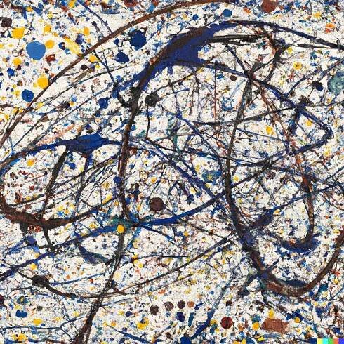 the discovery of gravity, painting by Jackson Pollock