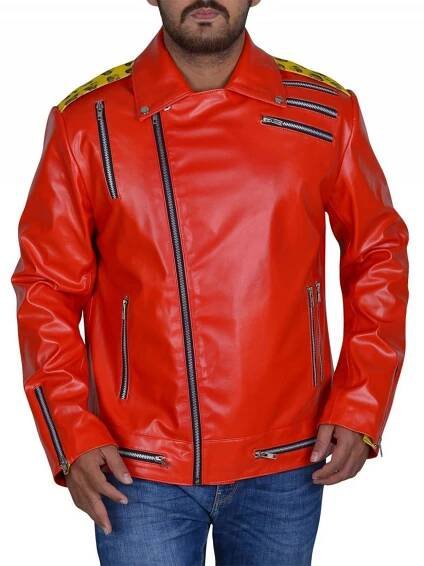 Wrestler Eric Arndt Red Leather Jacket – Films Wear
