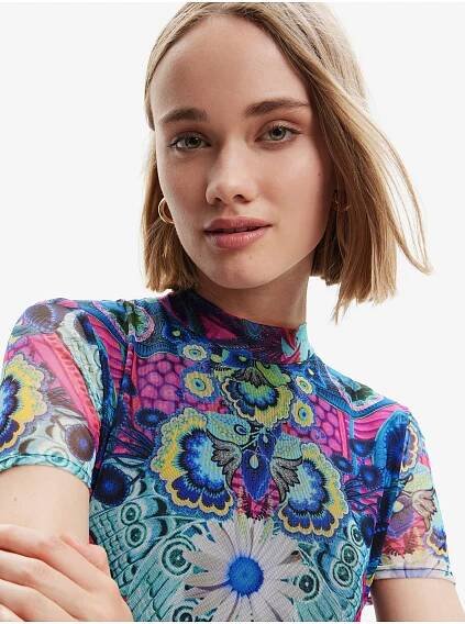 Desigual - Modré dámské vzorované šaty Desigual Exeter-Lacroix | ZOOT.cz