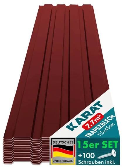 15 kusů Trapézový plech 115x45 cm Profilovaný plech SET Obrázek produktu 