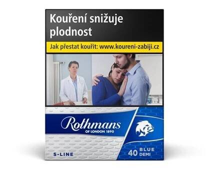 Rothmans S-Line Blue king size tvrdé bal. 8 krab. 40 ks kolek R KC 298 Kč VO cena - Cigarety, Tabák, Nápoje, tabák