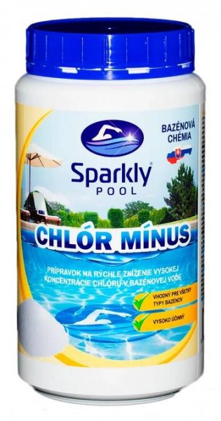 Chlór mínus - chlór stop do bazéna 1 kg Sparkly POOL