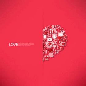 Červená ikona srdce Valentýn karty znakem na pozadí ikony lásky — Stock obrázek