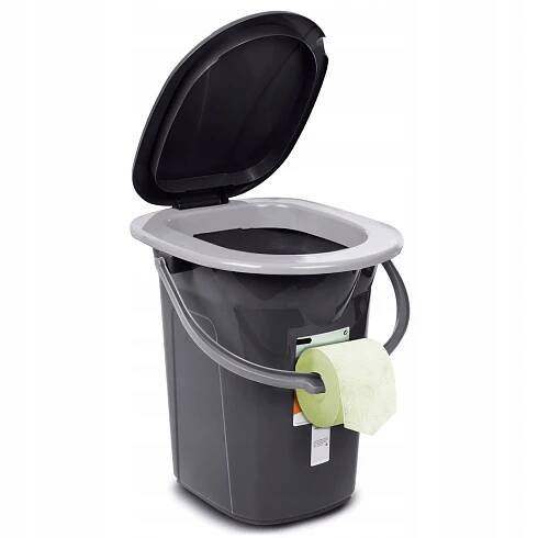 TURISTICKÁ PŘENOSNÁ TOALETA Toi Toi Toj ANTRACIT WC S PRKÉNKEM 19L 120KG Model ANTRACYT