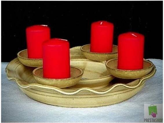 Věnec keramický adventní,barva písková.