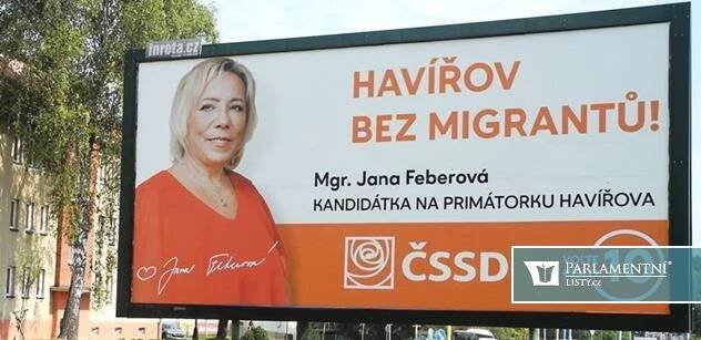 „Havířov bez migrantů“, dala na billboard. Teď primátorka ČSSD těm, kdo na ni křičí: Víte, co jsme si tady užili? Jak k nám jezdili, strašili lidi