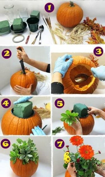 Do-It-Yourself Quinceañera centerpieces for your party | Pumpkin floral arrangements, Fall flower arrangements, Thanksgiving floral