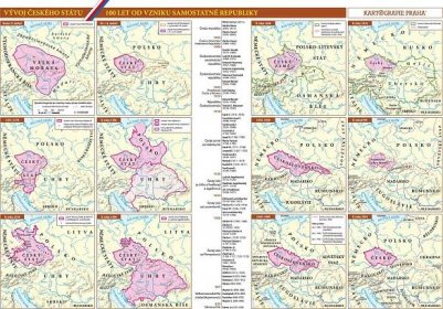 Vývoj českého státu/Česko: obecně zeměpisná mapa 1:1 150 000 - Kartografie Praha (2018) od 40 Kč
