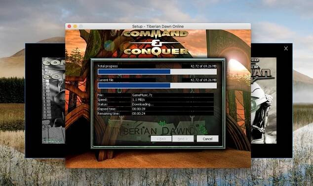 Command & Conquer install screen on macOS