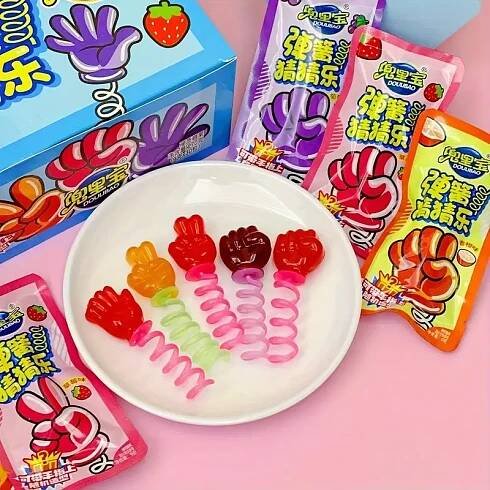   finger candy sp  guessing game creative rock paper scissors candy bouncing candy snacks fruit flavored   fruit flavored lollipops 30 packs Product details 4