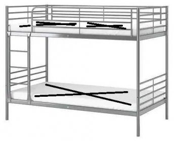 Patrová dvojitá postel IKEA 200x96x160+lamelový rošt/Osobně Č.Budějovi - Studentské pokoje