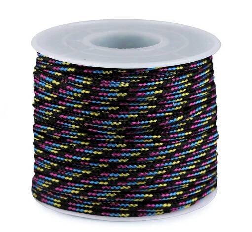 Padáková / oděvní šňůra Ø2,5 mm, střední, 6 černá multikolor
