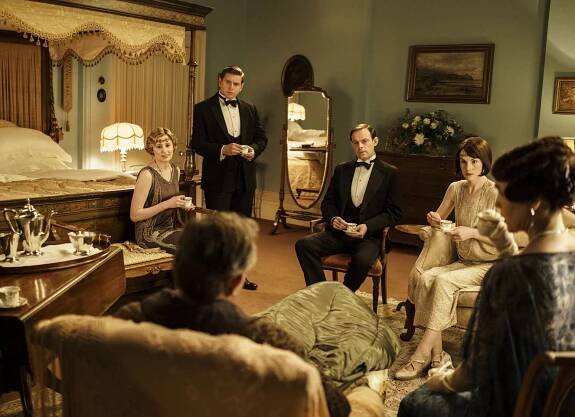 Panství Downton - Epizoda 6 - Z filmu - Laura Carmichael, Allen Leech, Harry Hadden-Paton, Michelle Dockery