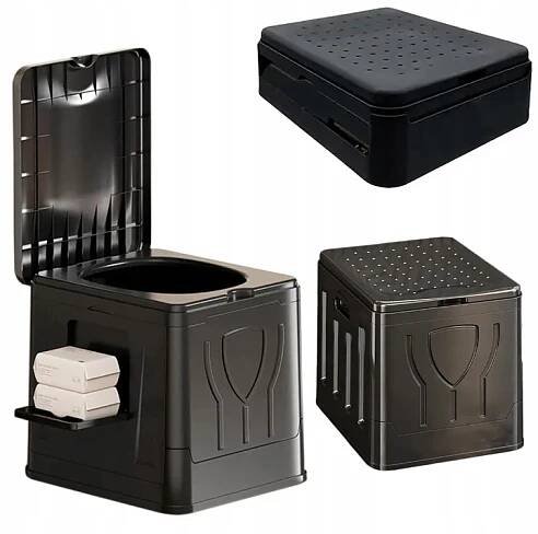 WC Turistická toaleta Přenosná kempingová skládací velká stolička Krabička