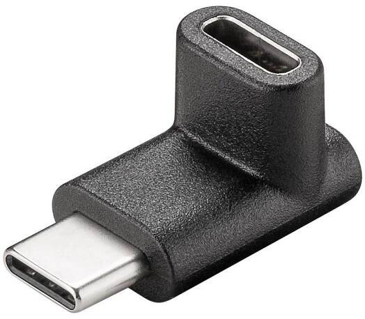 Adapter USB-C F - USB-C M 90° Black