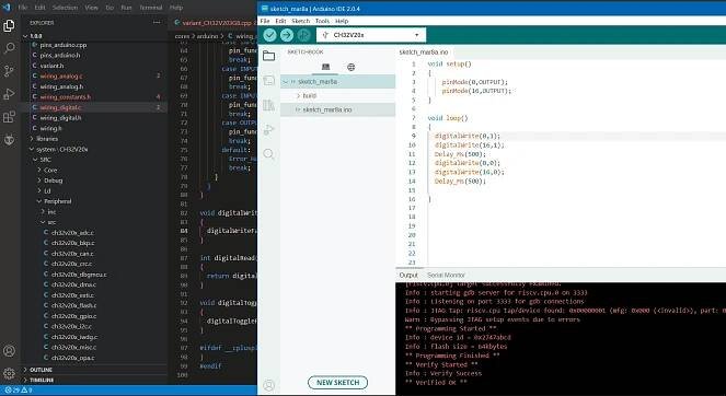 Ultralevné mikrokontroléry CH32Vxxx mají podporu v Arduino IDE. Sežente je i za 10 centů/ks. CH32duino.