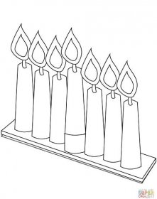 Sedm svíček na Kwanzu omalovánka | Omalovánky k Vytisknutí Zdarma