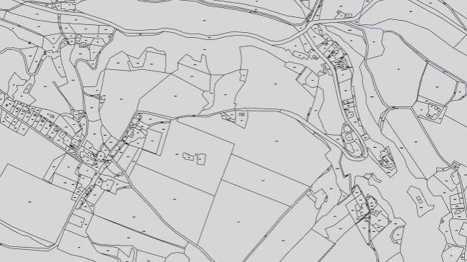 Katastrální mapa pozemků a čísla parcel Nedamov