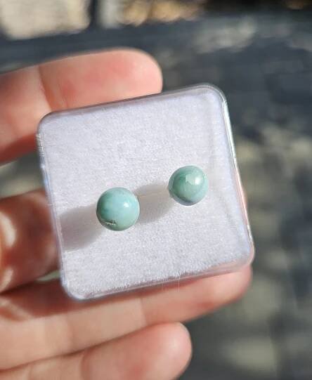 Larimar náušnice napichovacie Ag925 č.15 - Exkluzívne minerály a šperky