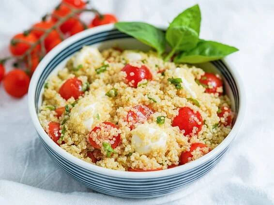 Caprese quinoa salad with beets and avocado - a delicious, light & healthy salad that's perfect for a picnic, potluck or as a side to many a meal!