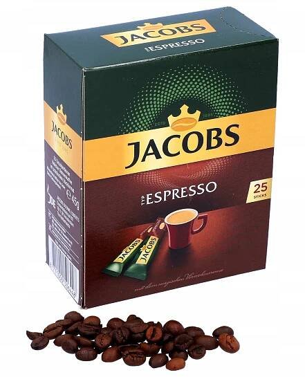 Jacobs Káva rozpustná Espresso v sáčcích 25 sáčků 45g z Německa Kód výrobce 8711000506448