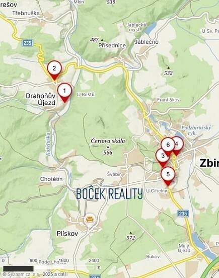 Mapa okolí