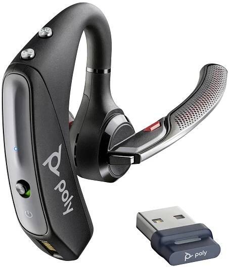 HP Poly Voyager 5200 In Ear Headset Bluetooth® mono černá regulace hlasitosti, Vypnutí zvuku mikrofonu, odolné vůči potu