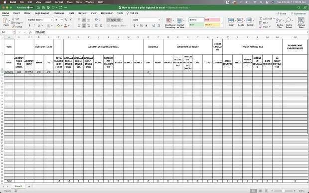 How to make a Pilot Logbook